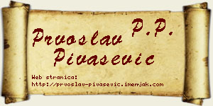 Prvoslav Pivašević vizit kartica